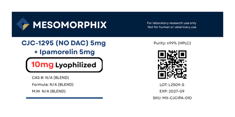 CJC-1295 NO DAC 5mg + Ipamorelin 5mg (Growth Hormone Secretagogue Blend)