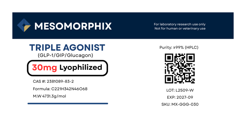 Triple Agonist GLP-1, GIP, Glucagon 30mg (Incretin Mimetics)